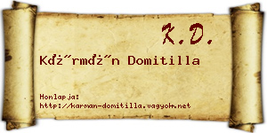 Kármán Domitilla névjegykártya